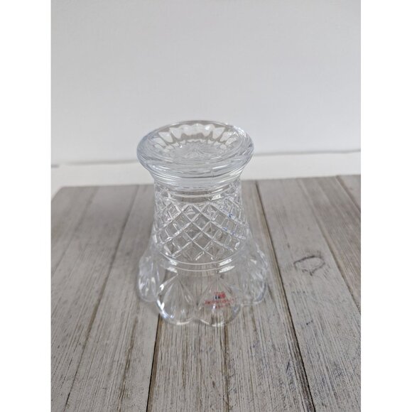 Vintage Crystal Vase Cut Glass Pineapple Fan 5" Tall Teleflora Clear - Picture 6 of 6